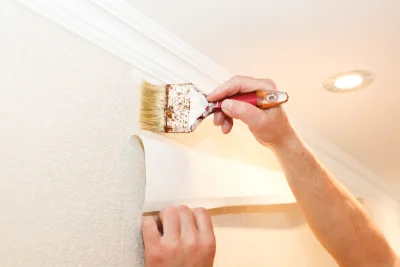 Pose de papier peint à Murol — revêtements muraux et toiles de verre